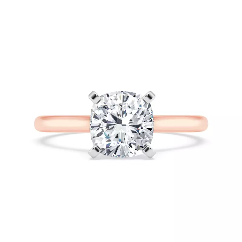 18K Rose Gold Signature Hearts & Arrows Hidden Halo Cathedral Engagement Ring (2mm)