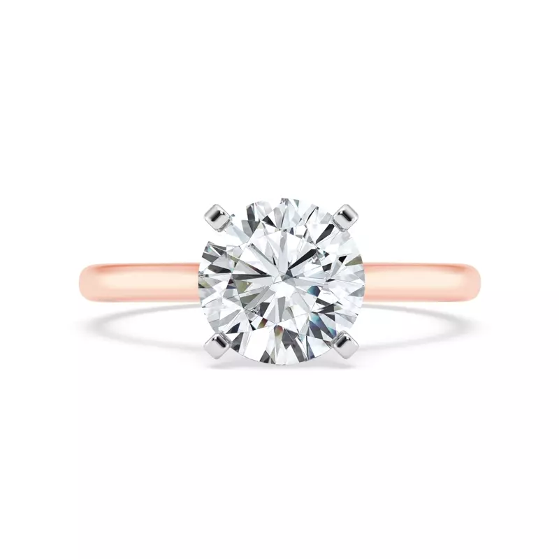 18K Rose Gold Signature Hearts & Arrows Hidden Halo Cathedral Engagement Ring (2mm)