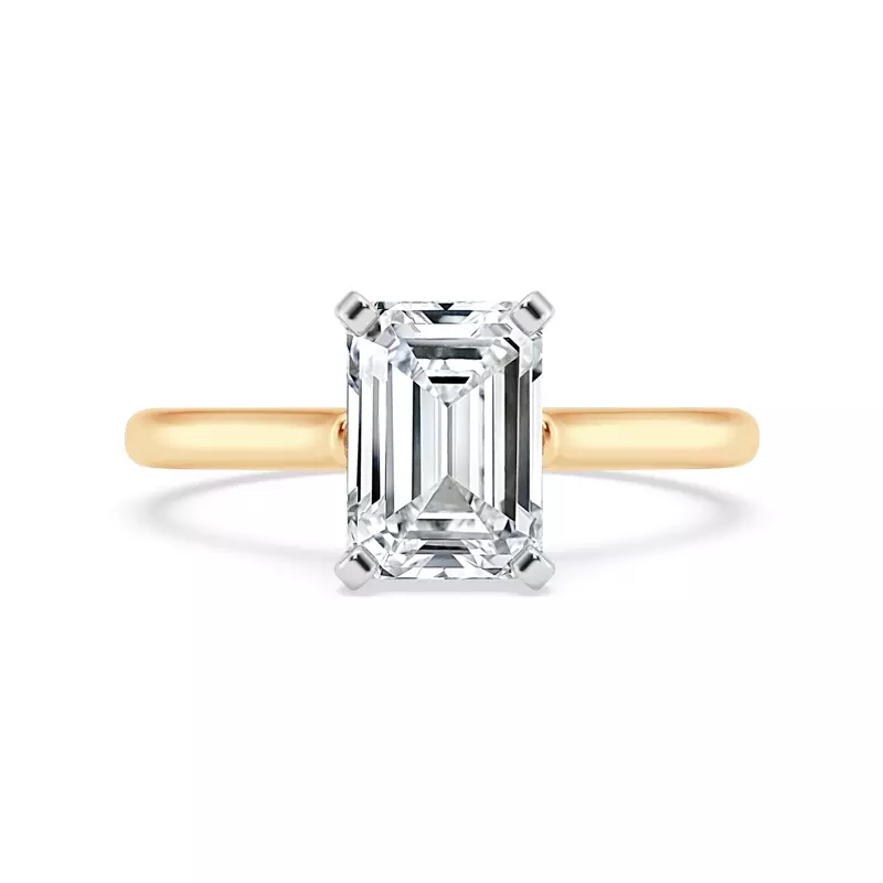 18K Yellow Gold Signature Hearts & Arrows Hidden Halo Cathedral Engagement Ring (2mm)
