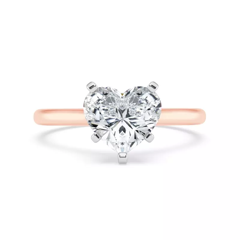 14K Rose Gold Signature Hearts & Arrows Hidden Halo Cathedral Engagement Ring (2mm)