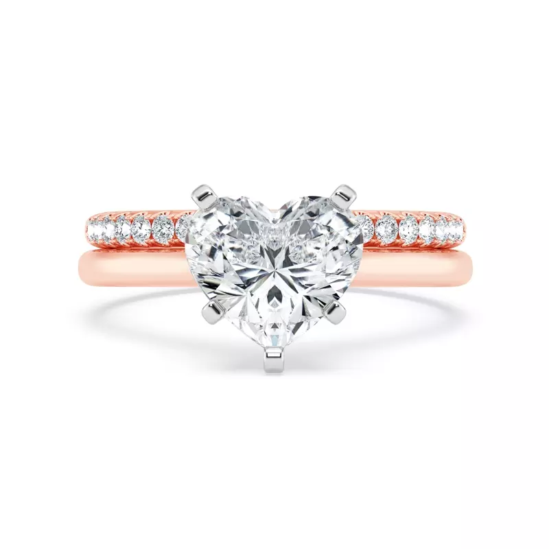 14K Rose Gold Signature Hearts & Arrows Hidden Halo Cathedral Engagement Ring (2mm)