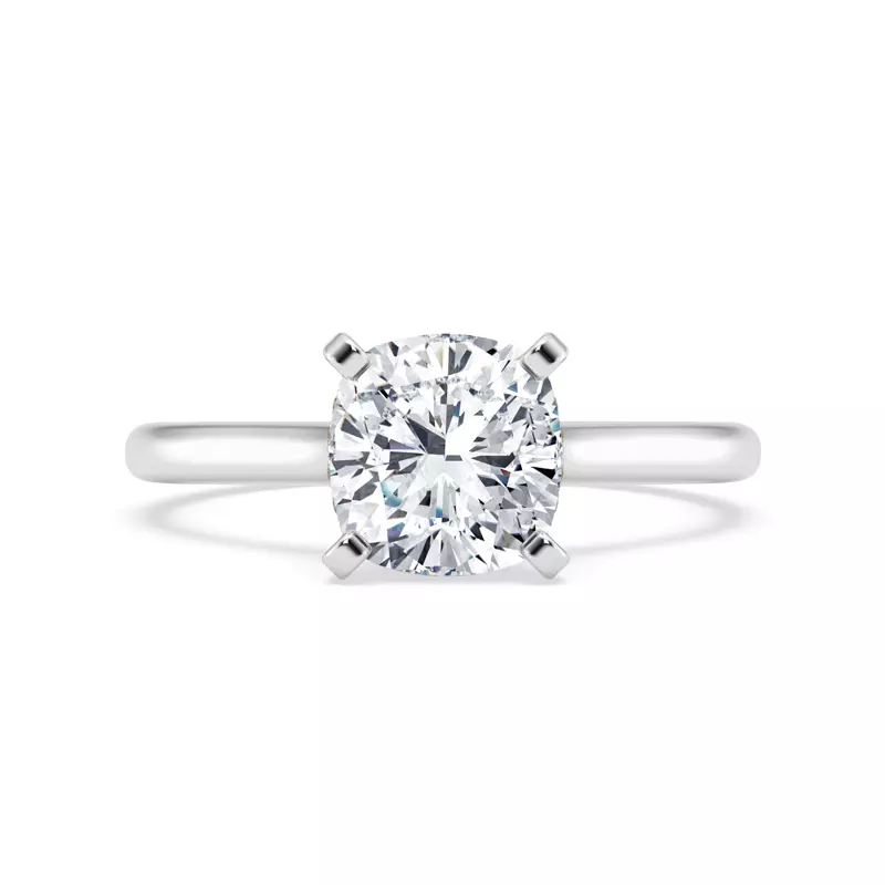 14K White Gold Signature Hearts & Arrows Hidden Halo Cathedral Engagement Ring (2mm)