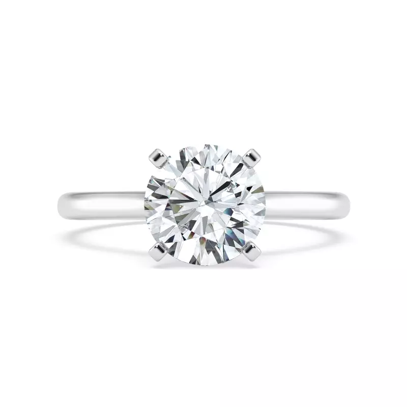 14K White Gold Signature Hearts & Arrows Hidden Halo Cathedral Engagement Ring (2mm)