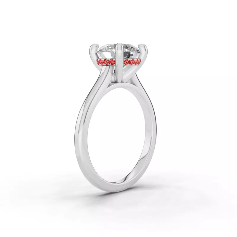 14K White Gold Signature Hearts & Arrows Hidden Halo Cathedral Engagement Ring (2mm)
