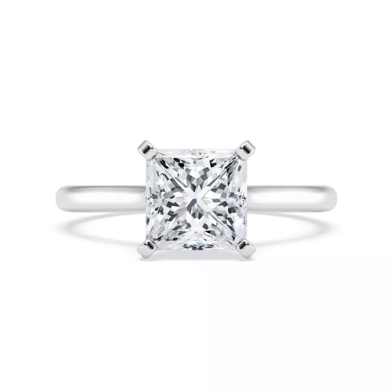 14K White Gold Signature Hearts & Arrows Hidden Halo Cathedral Engagement Ring (2mm)
