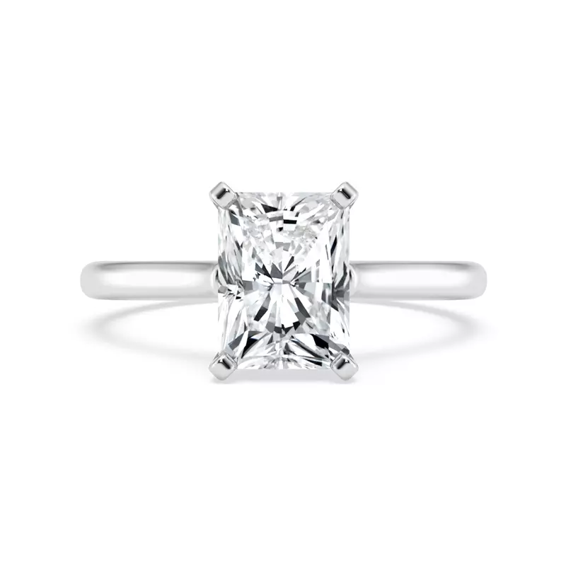 14K White Gold Signature Hearts & Arrows Hidden Halo Cathedral Engagement Ring (2mm)
