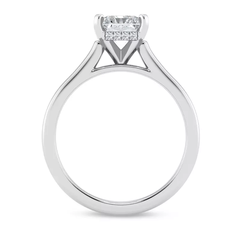 14K White Gold Signature Hearts & Arrows Hidden Halo Cathedral Engagement Ring (2mm)