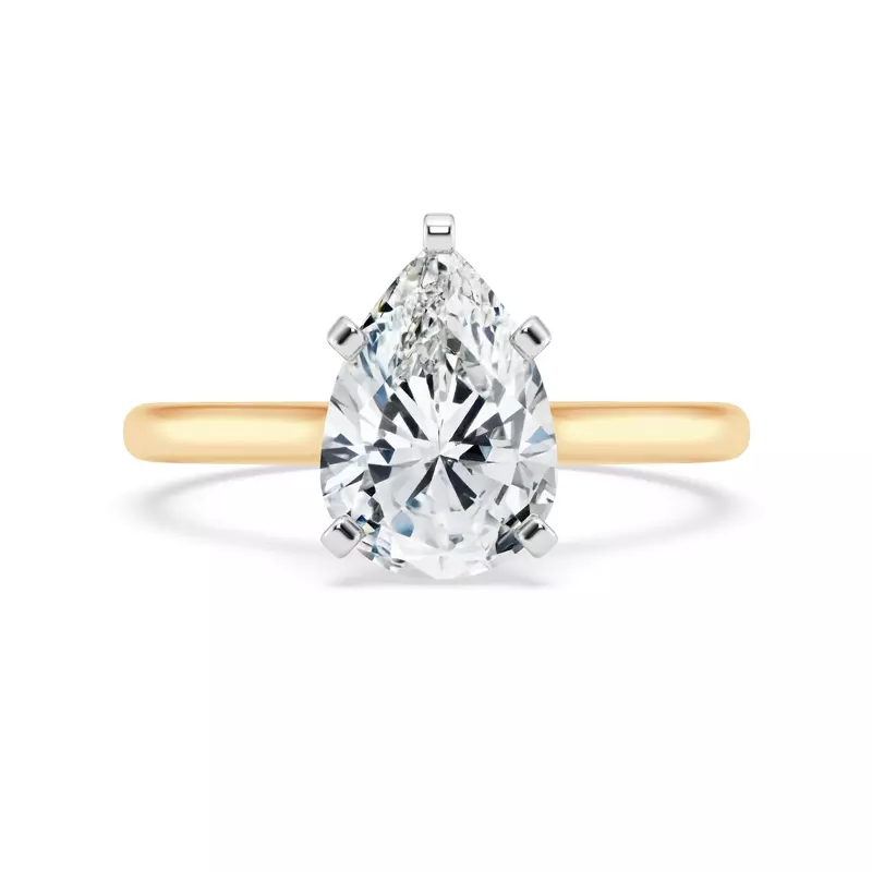 14K Yellow Gold Signature Hearts & Arrows Hidden Halo Cathedral Engagement Ring (2mm)