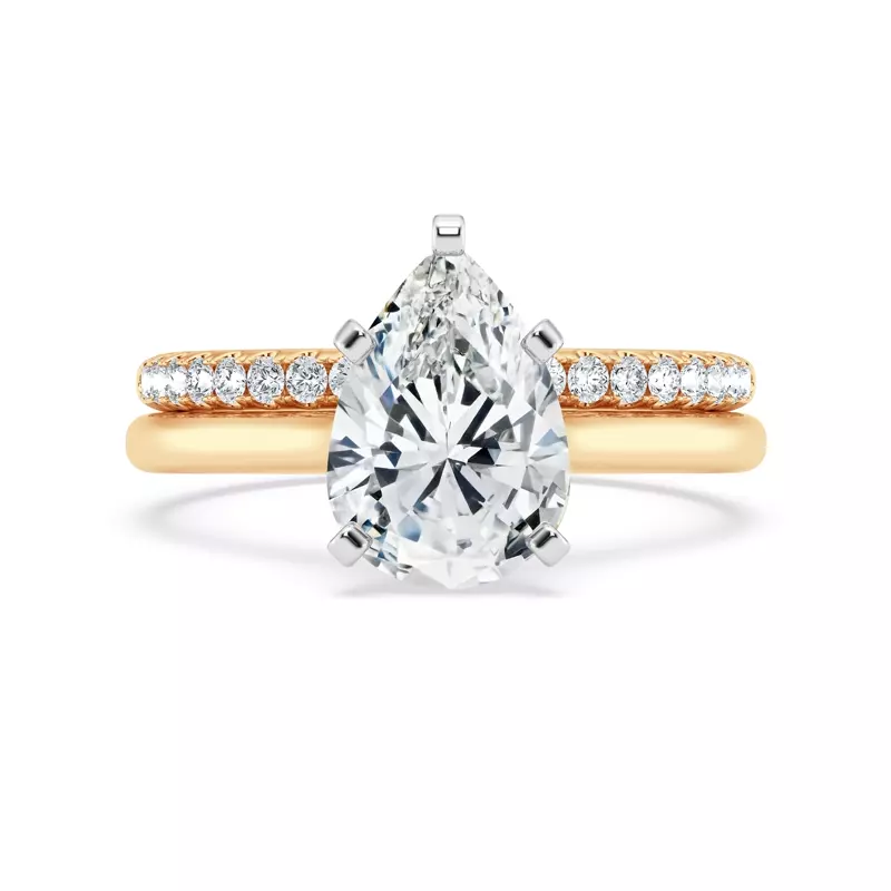 14K Yellow Gold Signature Hearts & Arrows Hidden Halo Cathedral Engagement Ring (2mm)