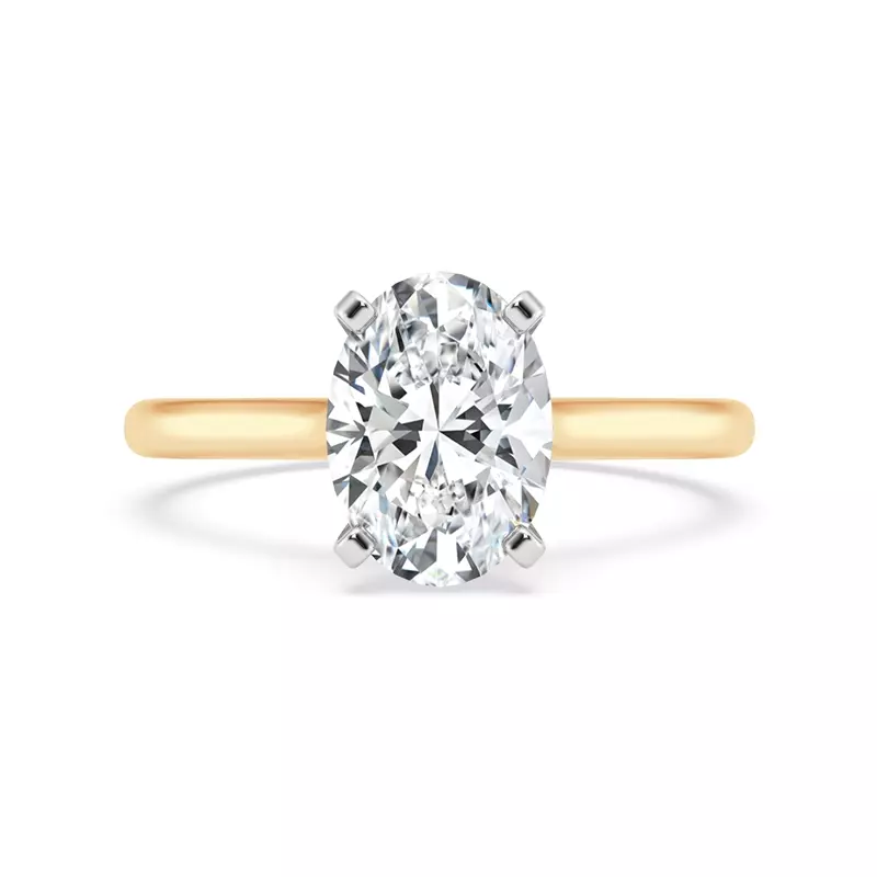 14K Yellow Gold Signature Hearts & Arrows Hidden Halo Cathedral Engagement Ring (2mm)