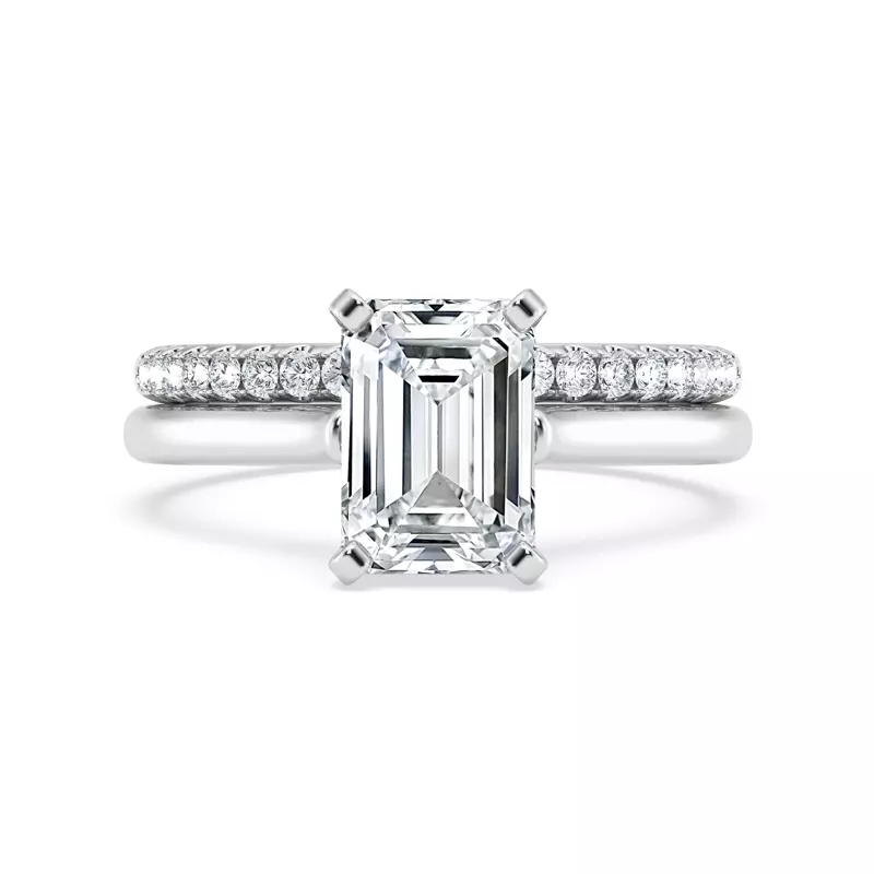 Platinum Signature Hearts & Arrows Hidden Halo Cathedral Engagement Ring (2mm)
