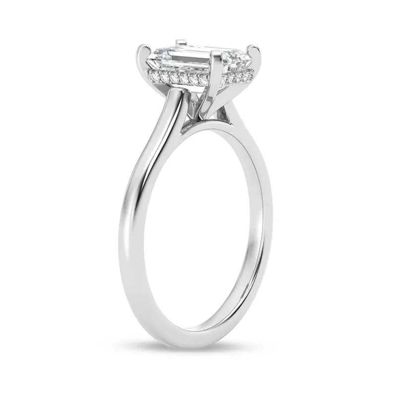 Platinum Signature Hearts & Arrows Hidden Halo Cathedral Engagement Ring (2mm)