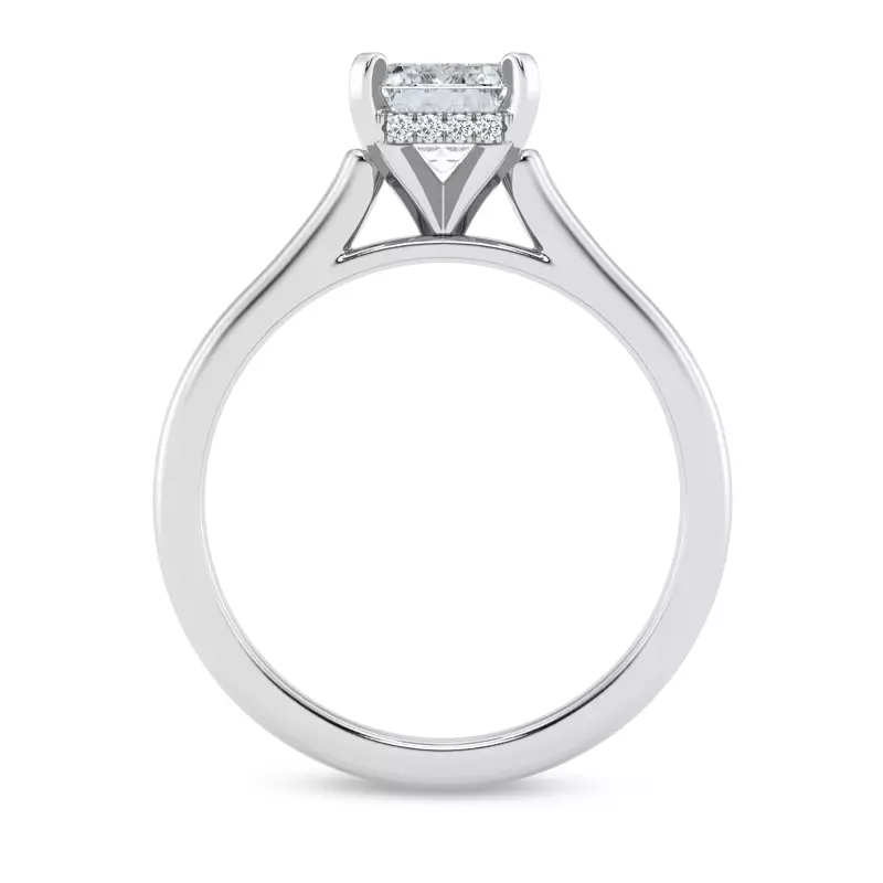Platinum Signature Hearts & Arrows Hidden Halo Cathedral Engagement Ring (2mm)