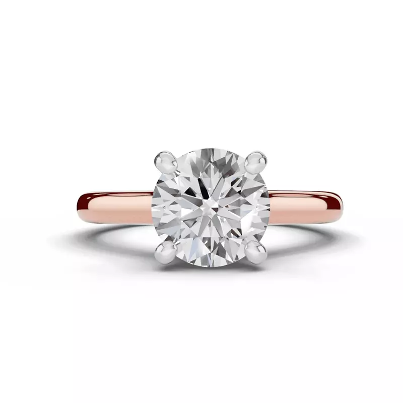 14K Rose Gold Tradition Hidden Halo Cathedral Engagement Ring (2.7mm)