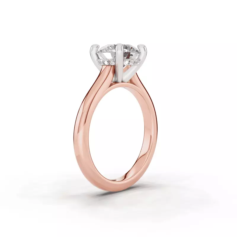 14K Rose Gold Tradition Hidden Halo Cathedral Engagement Ring (2.7mm)