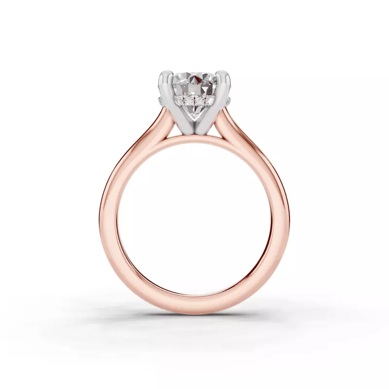 14K Rose Gold Tradition Hidden Halo Cathedral Engagement Ring (2.7mm)