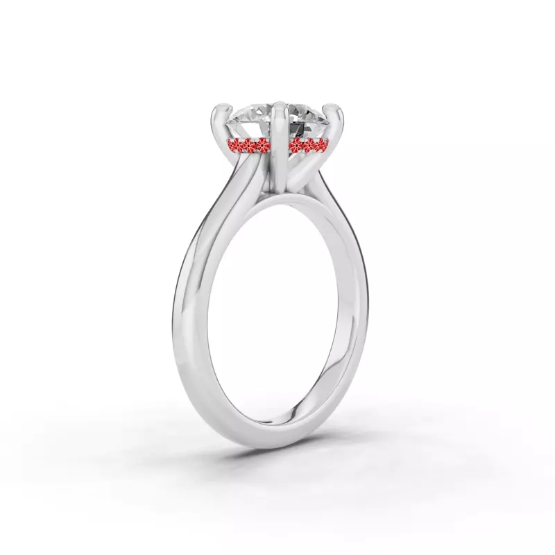 14K White Gold Signature Hearts & Arrows Hidden Halo Cathedral Engagement Ring (2.7mm)