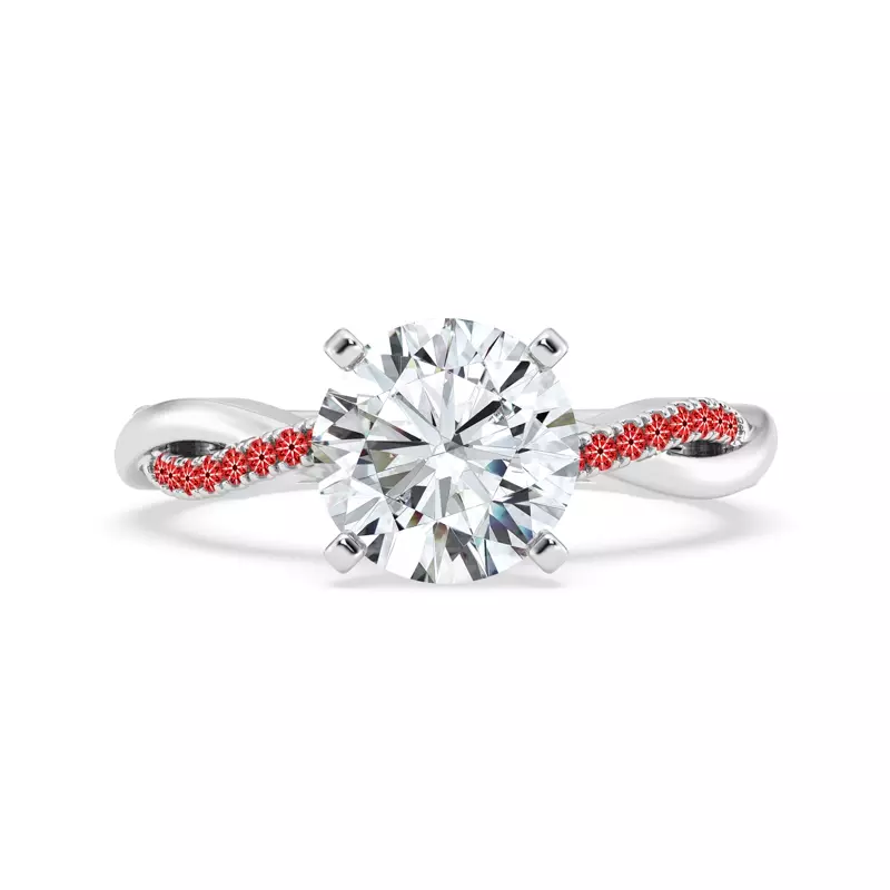 14K White Gold Signature Hearts & Arrows Pavé Twist Engagement Ring