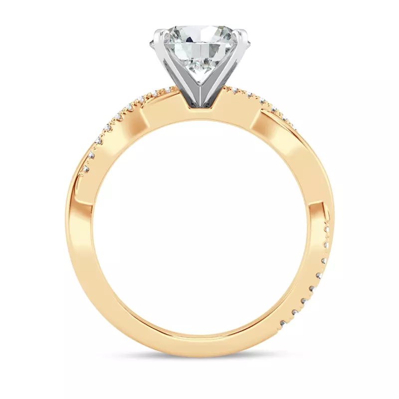 14K Yellow Gold Signature Hearts & Arrows Pavé Twist Engagement Ring