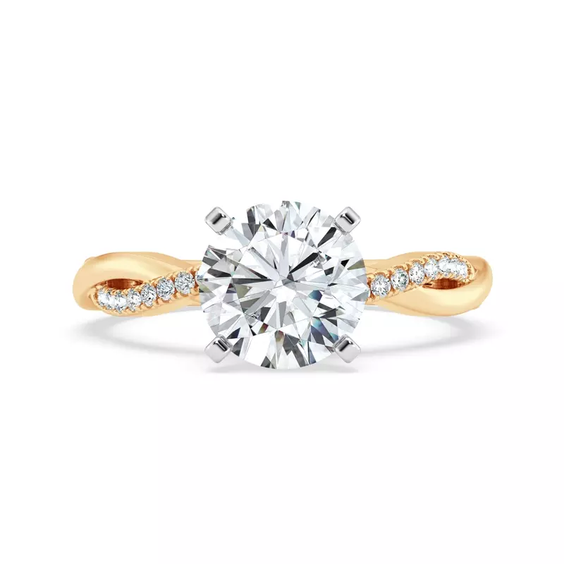 Signature Hearts & Arrows Pavé Twist Engagement Ring With Hidden Halo Engagement Ring