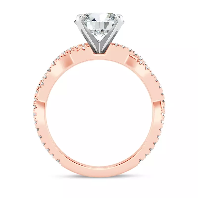 18K Rose Gold Signature Hearts & Arrows Pavé Spiral Engagement Ring