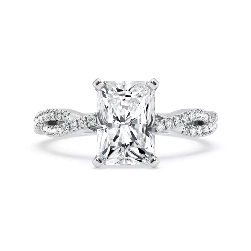 18K White Gold Signature Hearts & Arrows Pavé Spiral Engagement Ring