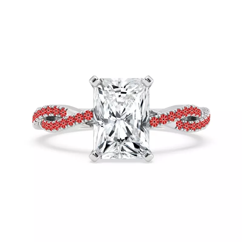 18K White Gold Signature Hearts & Arrows Pavé Spiral Engagement Ring