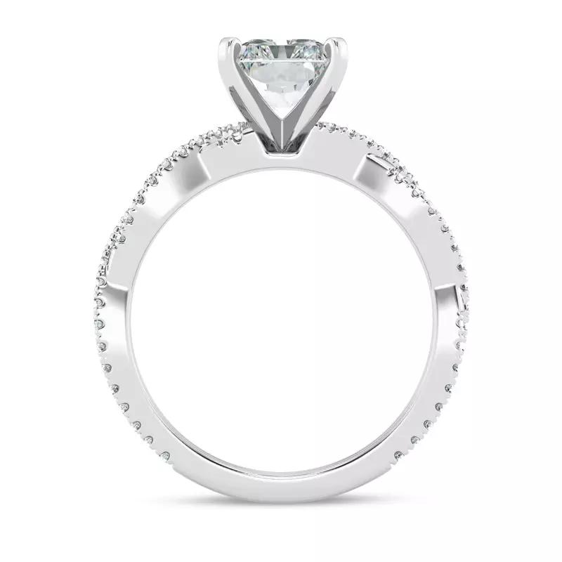 18K White Gold Signature Hearts & Arrows Pavé Spiral Engagement Ring