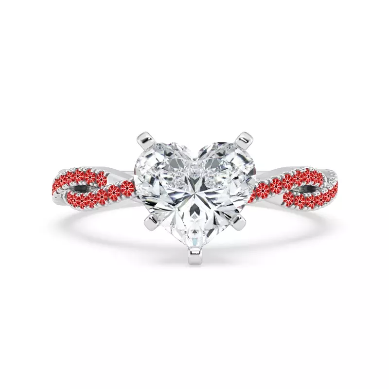 14K White Gold Signature Hearts & Arrows Pavé Spiral Engagement Ring