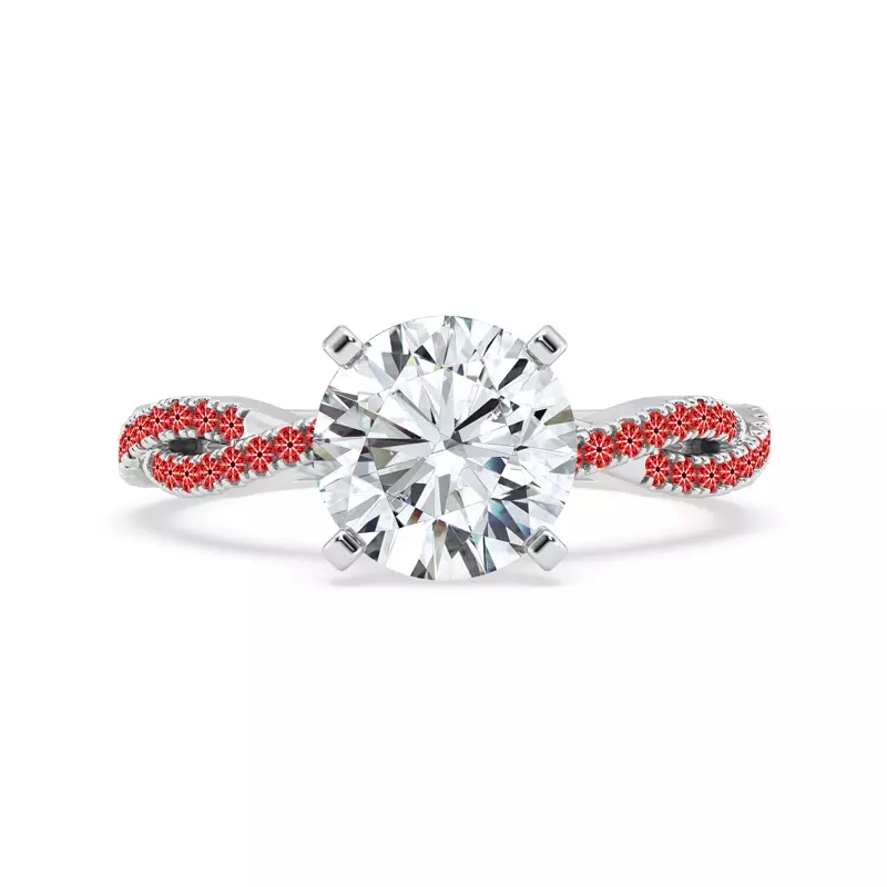 Platinum Signature Hearts & Arrows Pavé Spiral Hidden Halo Engagement Ring