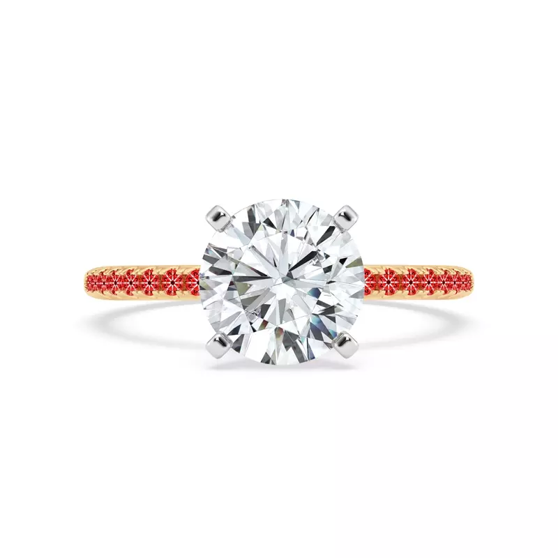 18K Yellow Gold Signature Hearts & Arrows Pavé Engagement Ring (.15ct tw.)