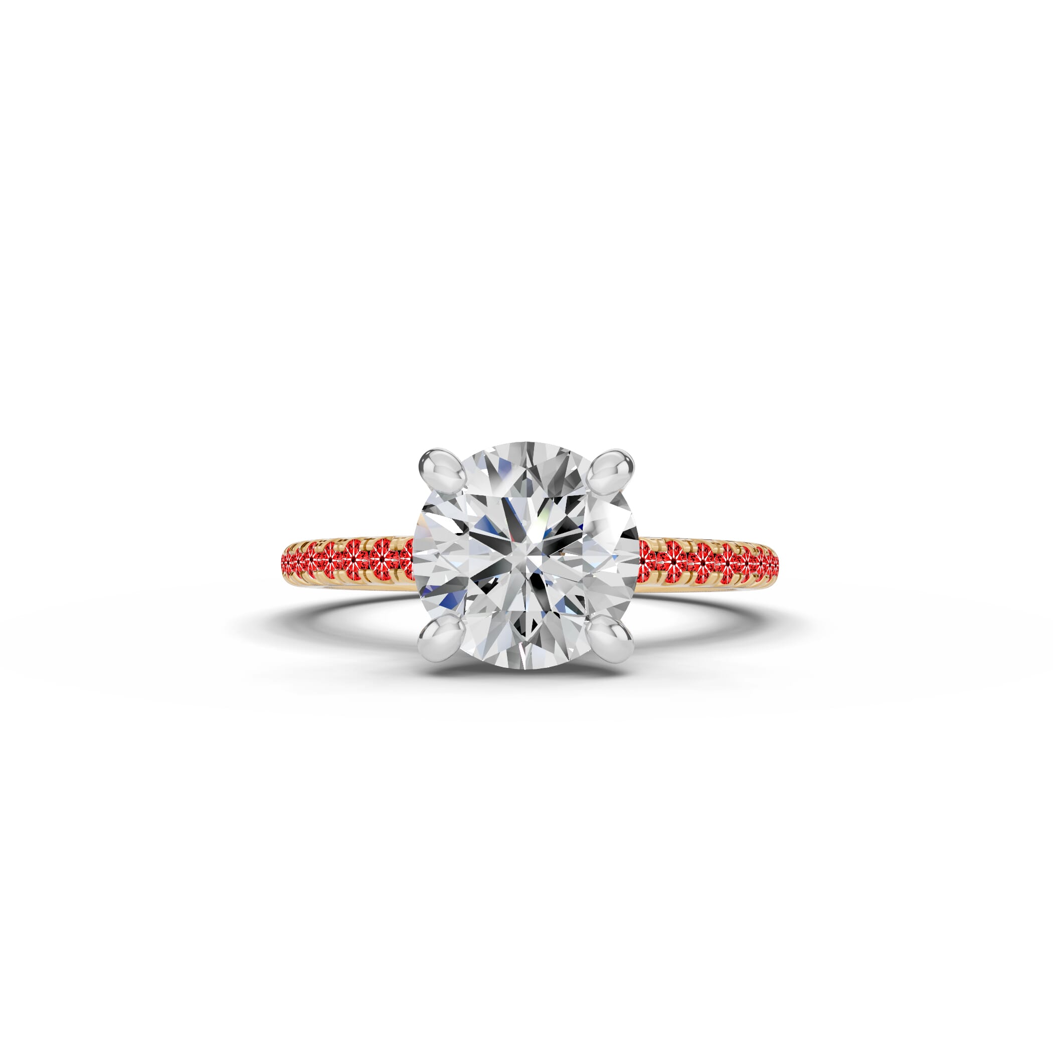 18K Yellow Gold Signature Hearts & Arrows Pavé Engagement Ring (.15ct tw.)