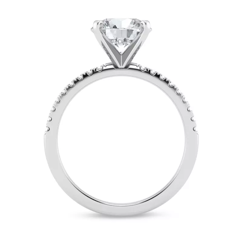 14K White Gold Signature Hearts & Arrows Pavé Engagement Ring (.15ct tw.)