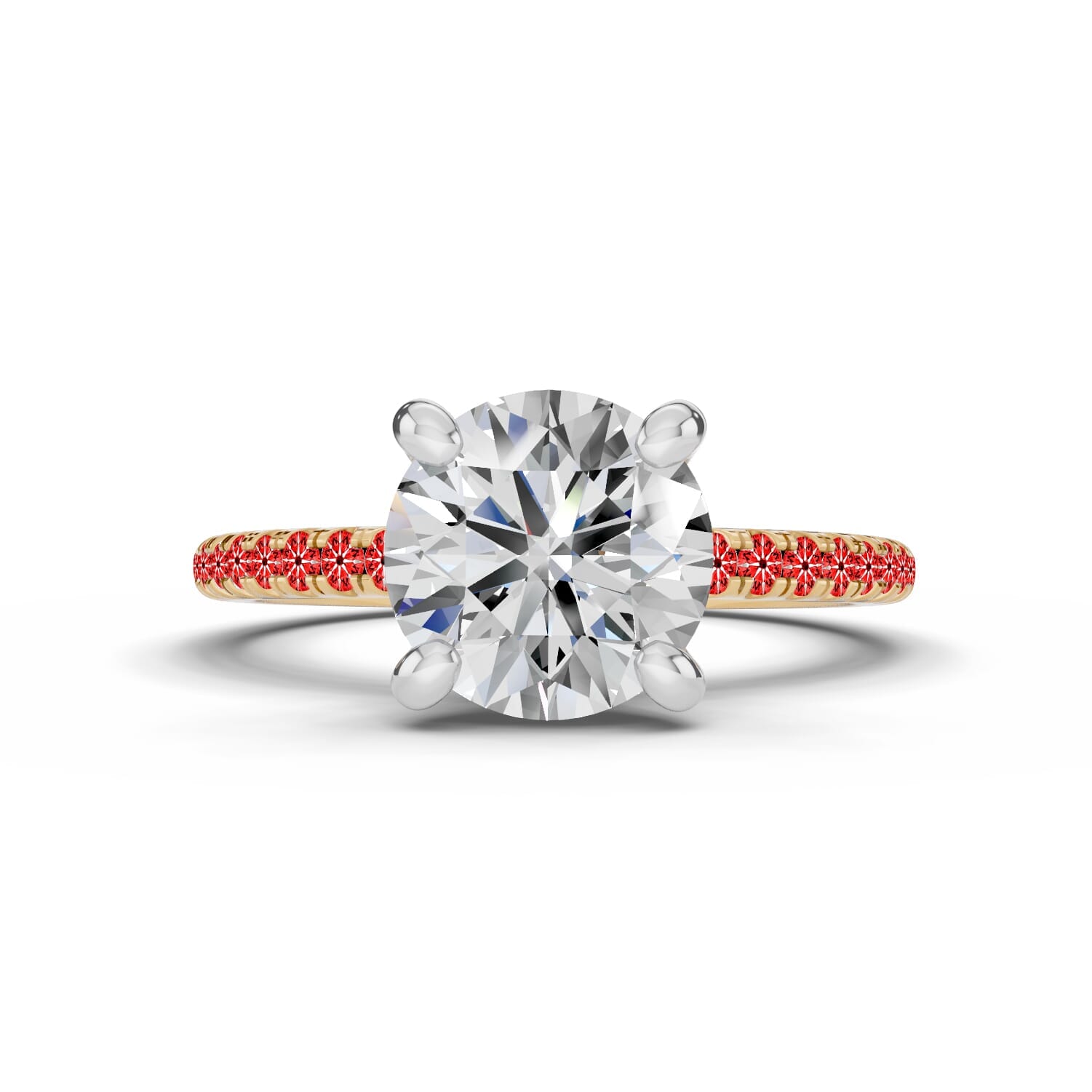 14K Yellow Gold Signature Hearts & Arrows Pavé Engagement Ring (.15ct tw.)