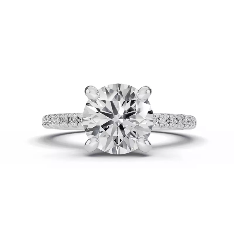 Signature Hearts & Arrows Pavé Engagement Ring (.15ct tw.)