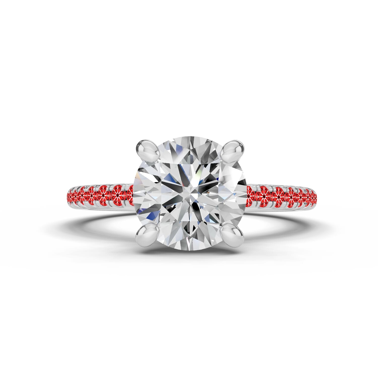 Platinum Signature Hearts & Arrows Pavé Engagement Ring (.15ct tw.)