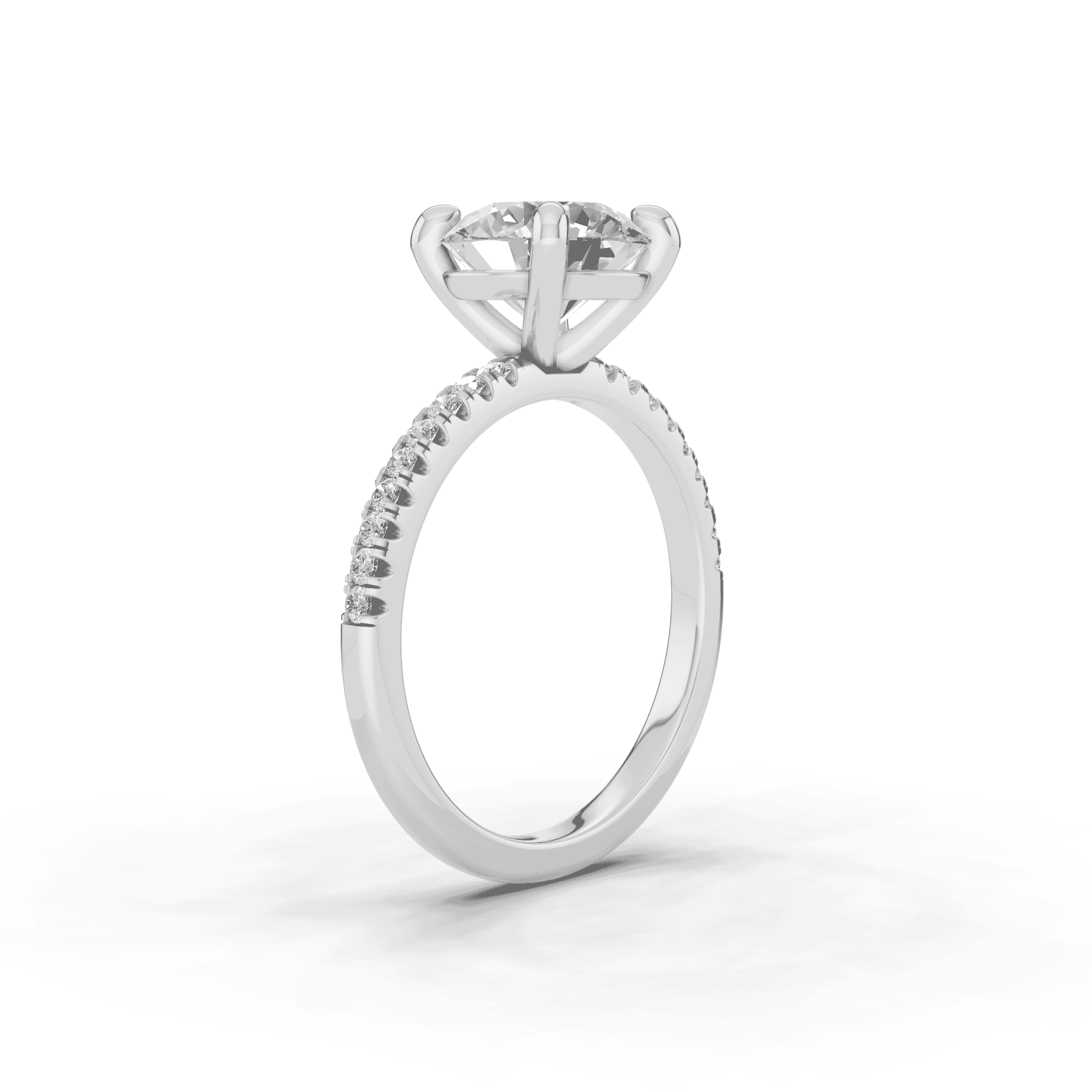 Platinum Signature Hearts & Arrows Pavé Engagement Ring (.15ct tw.)