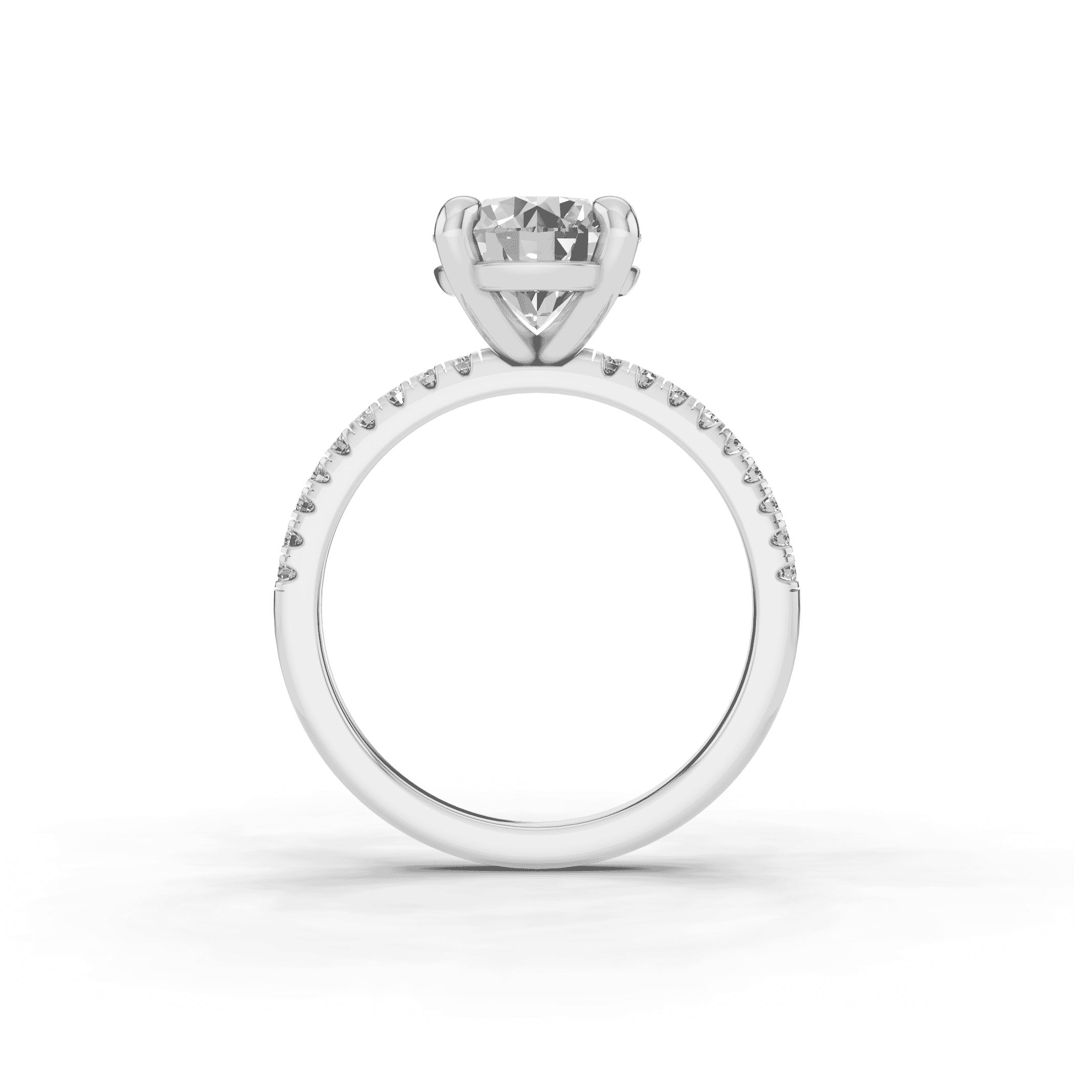 Platinum Signature Hearts & Arrows Pavé Engagement Ring (.15ct tw.)