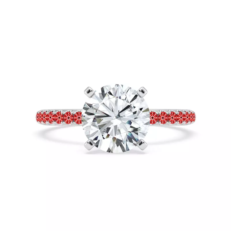 14K White Gold Signature Hearts & Arrows Pavé Engagement Ring (1/5ct tw.)