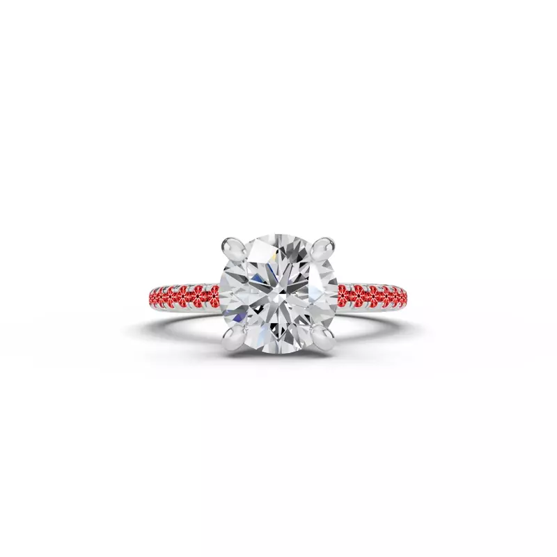 14K White Gold Signature Hearts & Arrows Pavé Engagement Ring (1/5ct tw.)