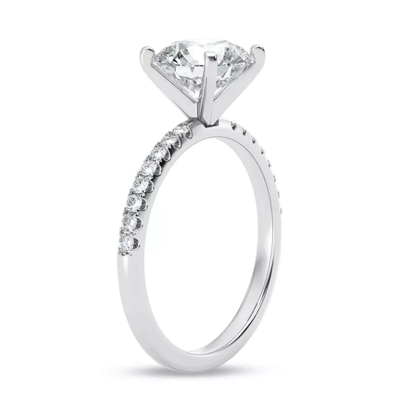 14K White Gold Signature Hearts & Arrows Pavé Engagement Ring (1/5ct tw.)