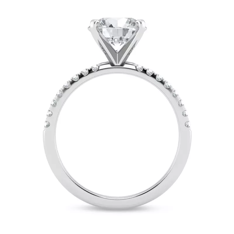 14K White Gold Signature Hearts & Arrows Pavé Engagement Ring (1/5ct tw.)