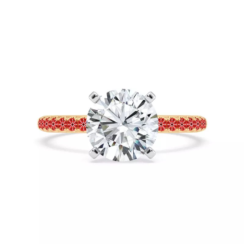 14K Yellow Gold Signature Hearts & Arrows Pavé Engagement Ring (1/5ct tw.)
