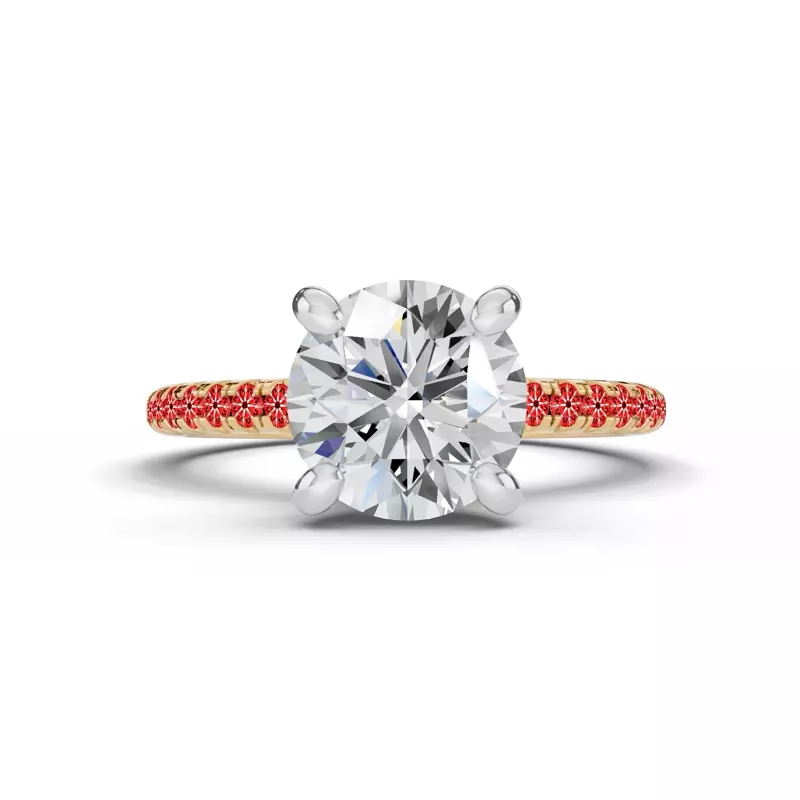 14K Yellow Gold Signature Hearts & Arrows Pavé Engagement Ring (1/5ct tw.)