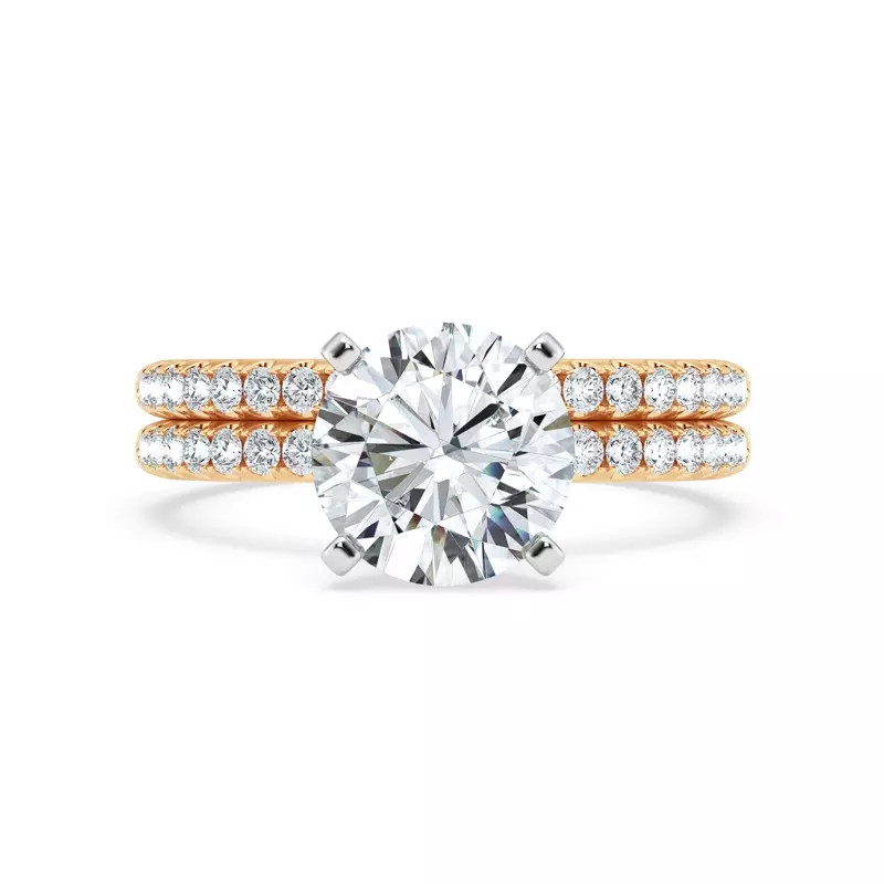 14K Yellow Gold Signature Hearts & Arrows Pavé Engagement Ring (1/5ct tw.)