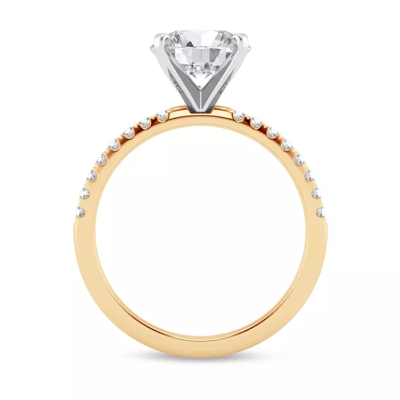 14K Yellow Gold Signature Hearts & Arrows Pavé Engagement Ring (1/5ct tw.)