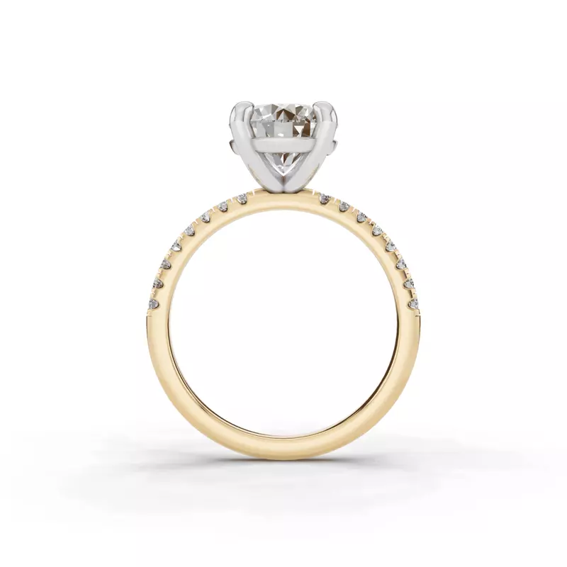 14K Yellow Gold Signature Hearts & Arrows Pavé Engagement Ring (1/5ct tw.)