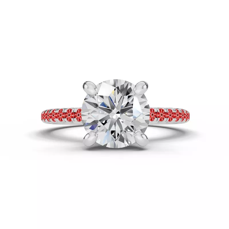 Platinum Signature Hearts & Arrows Pavé Engagement Ring (1/5ct tw.)