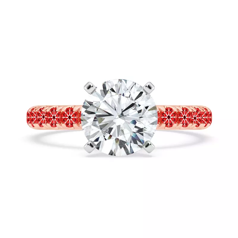 18K Rose Gold Signature Hearts & Arrows Pavé Engagement Ring (.45ct tw.)