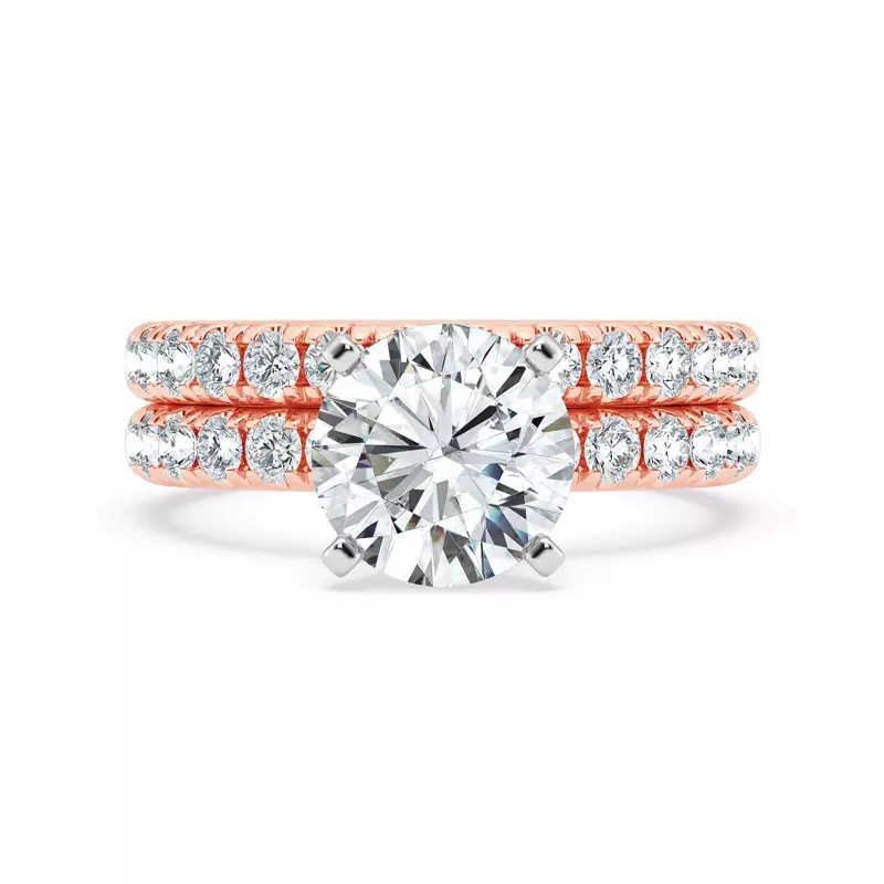 18K Rose Gold Signature Hearts & Arrows Pavé Engagement Ring (.45ct tw.)